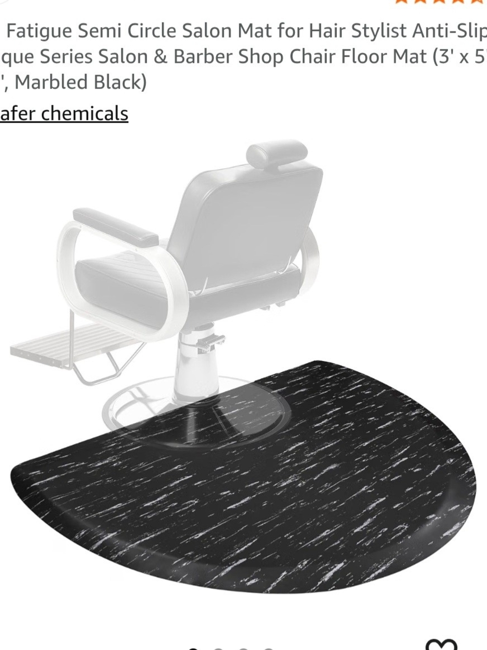 Marbled Black Semi-Circle Salon Mat for Men Grooming